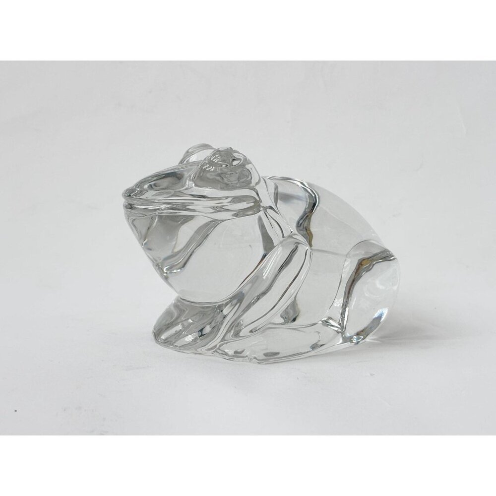 Vintage Clear Glass Handmade Frog Shaped Paperweight or Decorative Figure - Picture 1 of 11